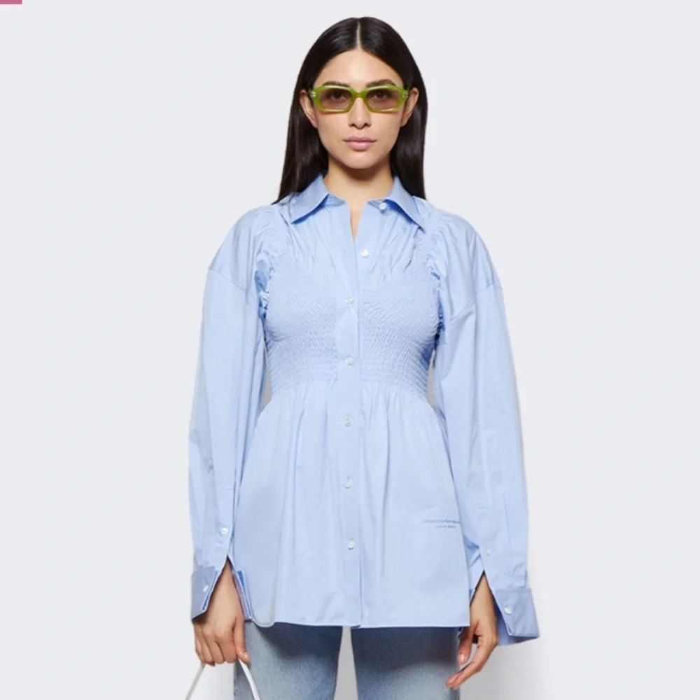 alexander wang dress shirt Alexander Wang Shirt Dress in White
